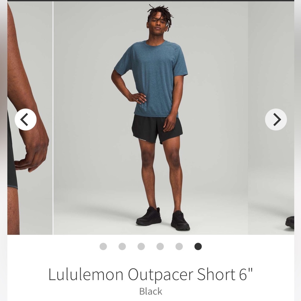 Lululemon Outpacer Short 6" Lined Men’s Medium M7AU8S Wick Stretch Run Workout